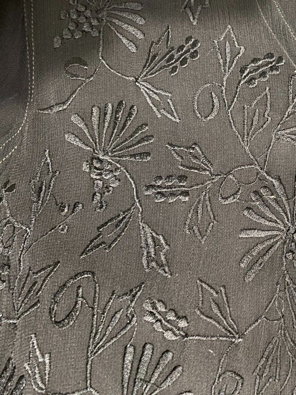 Vintage Sheer Black Embroidered Dress/Medium - Picture 7 of 8